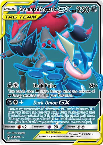Greninja & Zoroark GX (200) (Full Art) — Unbroken Bonds 200