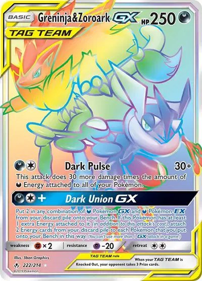 Greninja & Zoroark GX (Secret) — Unbroken Bonds 222