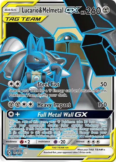 Lucario & Melmetal GX (Full Art) — Unbroken Bonds 203
