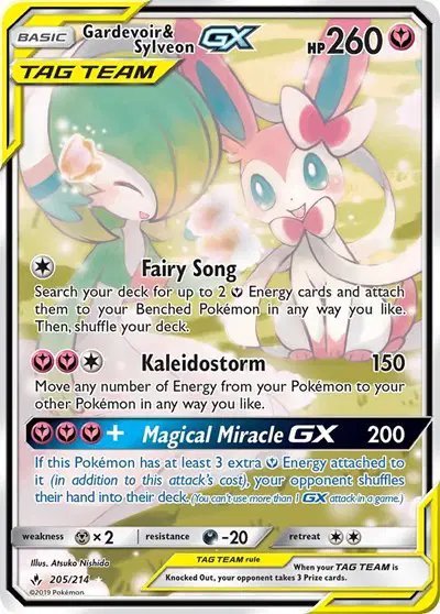 Gardevoir & Sylveon GX (205) (Full Art) — Unbroken Bonds 205