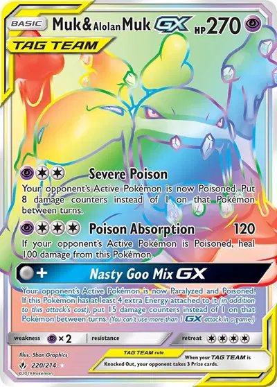 Muk & Alolan Muk GX (Secret) — Unbroken Bonds 220