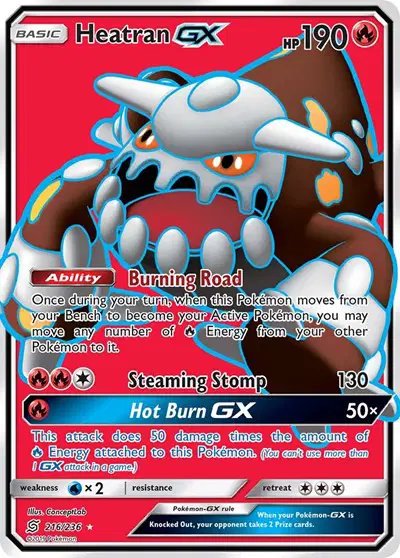 Heatran GX (Full Art) — Unified Minds 216/236
