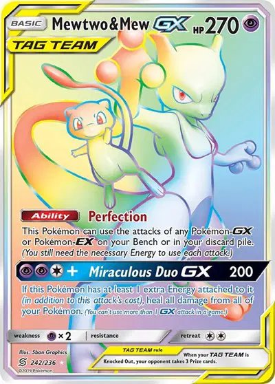 Mewtwo & Mew GX (Secret) — Unified Minds 242/236