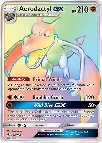 Aerodactyl GX (Secret) — Unified Minds 244/236