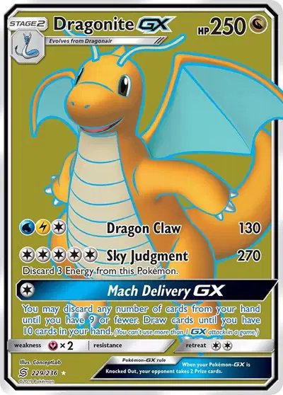Dragonite GX (Full Art) — Unified Minds 229/236
