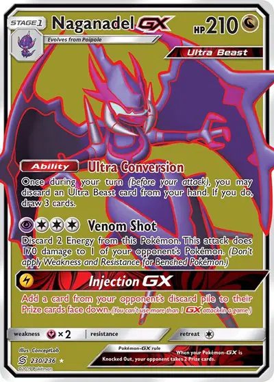 Naganadel GX (Full Art) — Unified Minds 230/236