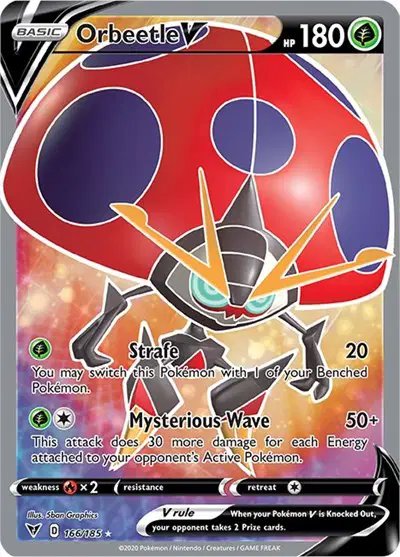 Orbeetle V (Full Art) — Vivid Voltage 166/185