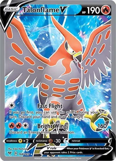 Talonflame V (Full Art) — Vivid Voltage 168/185