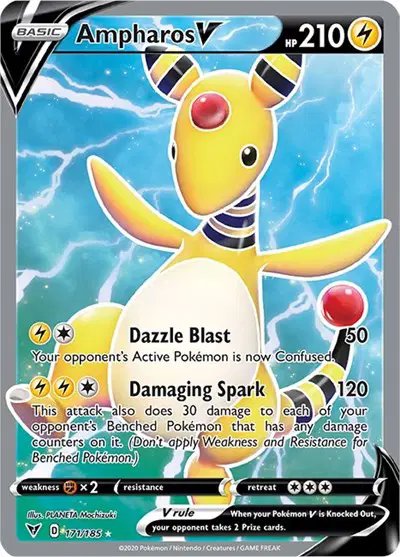 Ampharos V (Full Art) — Vivid Voltage 171/185