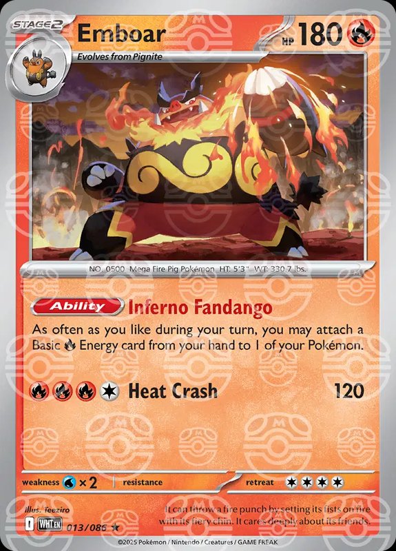 Emboar (Master Ball Pattern) — White Flare 013/086