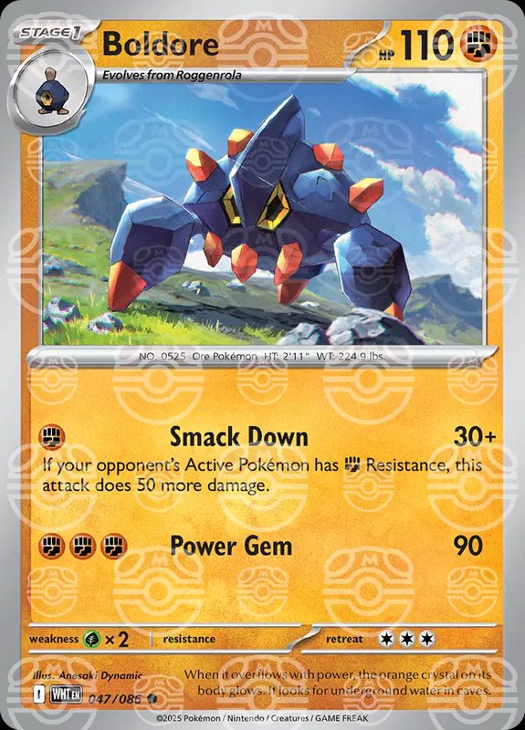 Boldore (Master Ball Pattern) — White Flare 047/086
