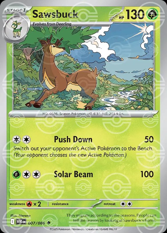 Sawsbuck (Poke Ball Pattern) — White Flare 007/086