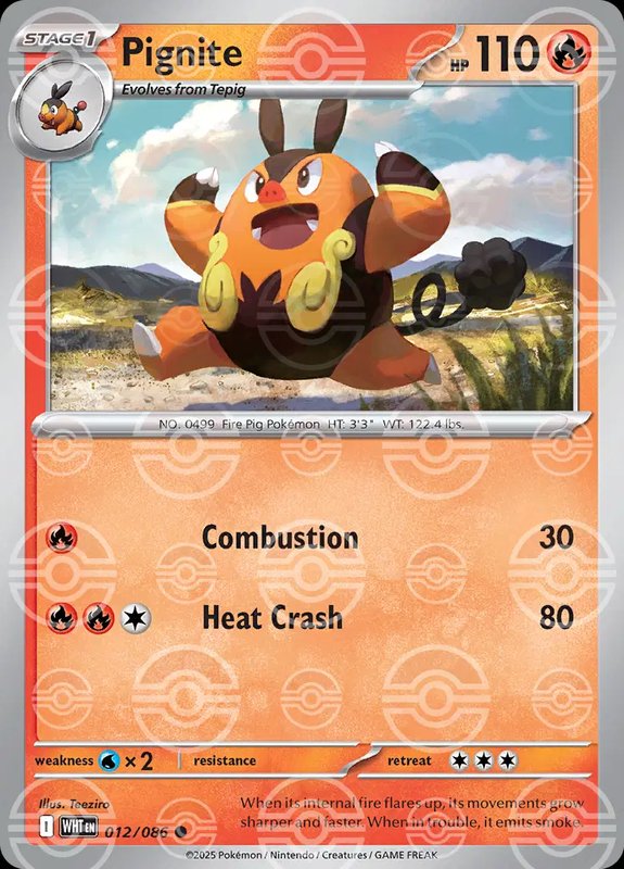 Pignite (Poke Ball Pattern) — White Flare 012/086