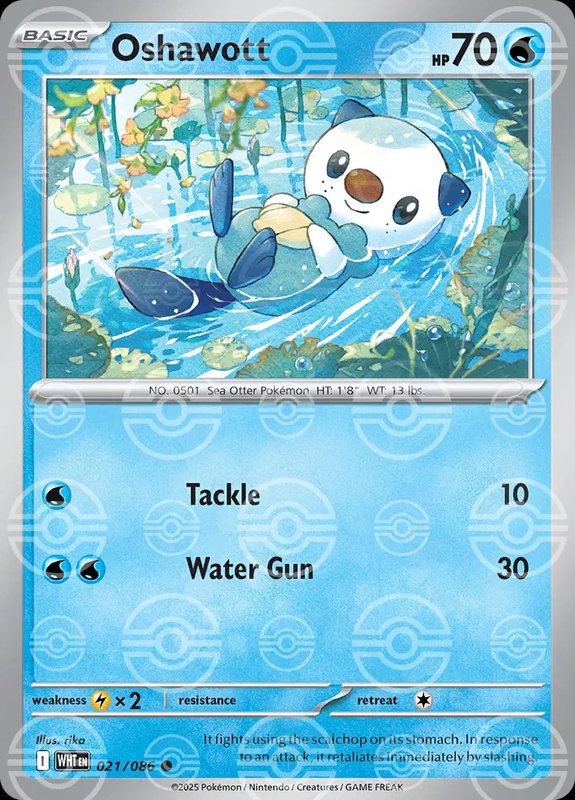 Oshawott (Poke Ball Pattern) — White Flare 021/086