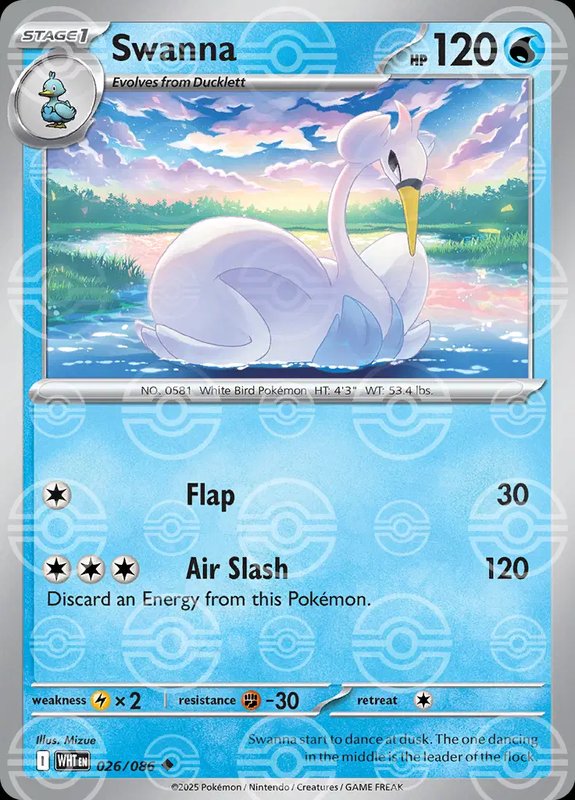 Swanna (Poke Ball Pattern) — White Flare 026/086