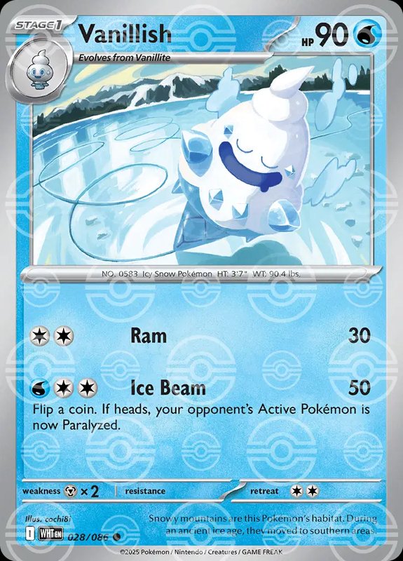 Vanillish (Poke Ball Pattern) — White Flare 028/086