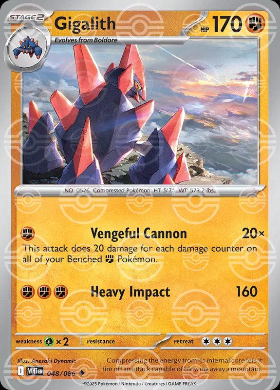 Gigalith (Poke Ball Pattern) — White Flare 048/086