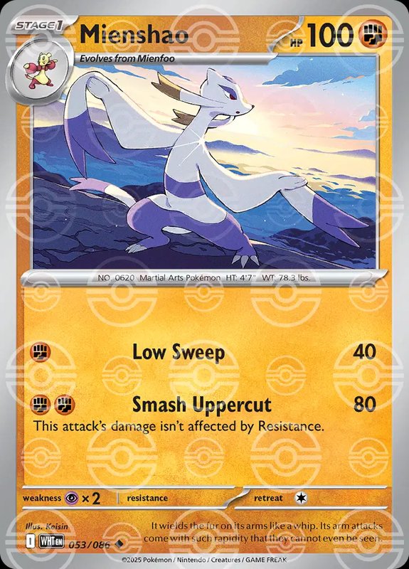 Mienshao (Poke Ball Pattern) — White Flare 053/086