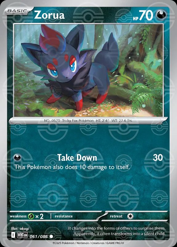 Zorua (Poke Ball Pattern) — White Flare 061/086