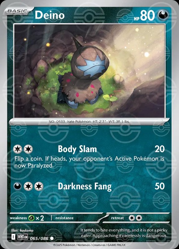 Deino (Poke Ball Pattern) — White Flare 065/086