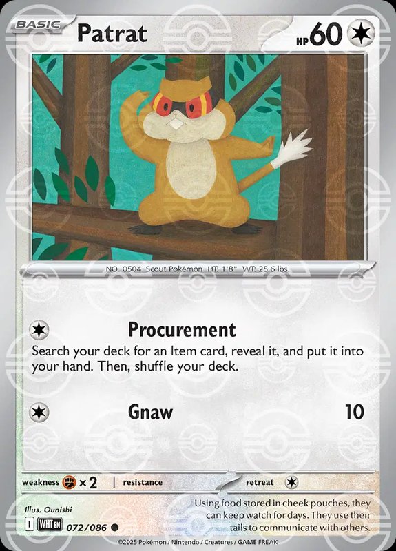 Patrat (Poke Ball Pattern) — White Flare 072/086