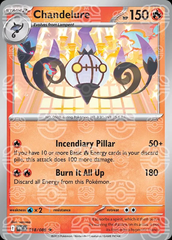 Chandelure (Master Ball Pattern) — White Flare 018/086