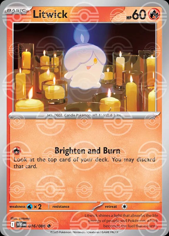 Litwick (Poke Ball Pattern) — White Flare 016/086