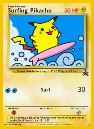 Surfing Pikachu — WoTC Promo 28/53