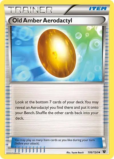 Old Amber Aerodactyl — XY - Fates Collide 106