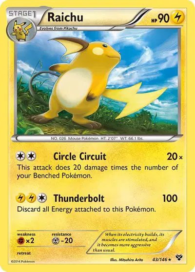Raichu — XY Base Set 43