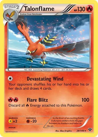 Talonflame — XY Base Set 28